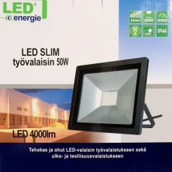 LED-valonheitin Led Energie Slim, 50W, 5000lm, 4500K