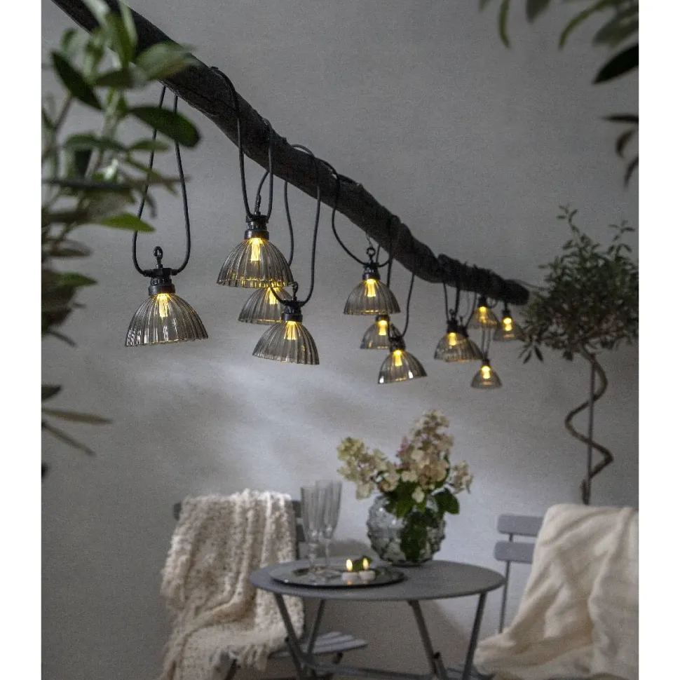 LED-valosarja Star Trading Circus Shade 12-osainen 495cm harmaa