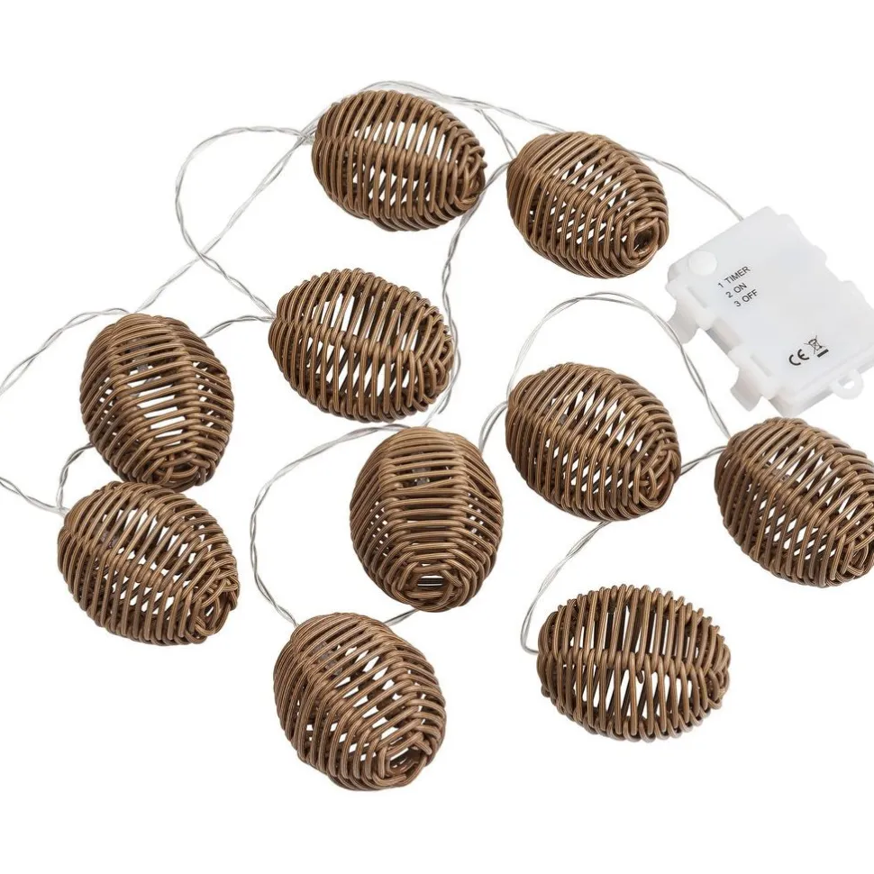 LED-valosarja House Nordic Carlisle, 180cm, IP44, paristokäyttöinen, ruskea