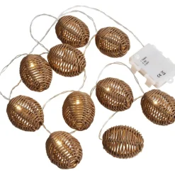 LED-valosarja House Nordic Carlisle, 180cm, IP44, paristokäyttöinen, ruskea