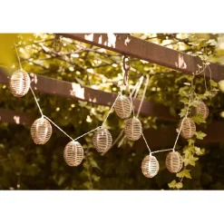 LED-valosarja House Nordic Carlisle, 180cm, IP44, paristokäyttöinen, ruskea