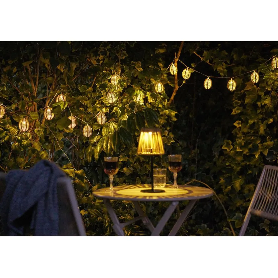 LED-valosarja House Nordic Carlisle, 180cm, IP44, paristokäyttöinen, ruskea
