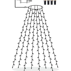 LED-valosarja Star Trading Tree Light Chain, 200cm, musta