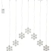 LED-valoverho Star Trading Dew Drop Snowflake, 60x85cm, hopea