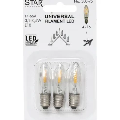 LED-varalamppu Star Trading E10, 0.1-0.5W, 14-55V, 3kpl/pkt
