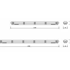 LED-yleisvalaisin FTLIGHT Swift II 1200mm IP65