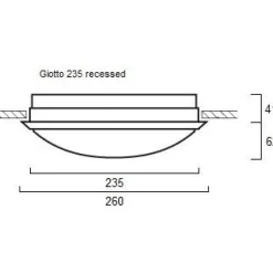 LED-yleisvalaisin Lumiance Giotto 235 ø265 mm uppoasennettava 12 W 4000 K IP44 valkoinen