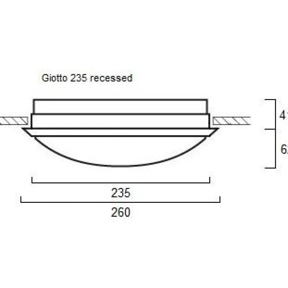 LED-yleisvalaisin Lumiance Giotto 235 ø265 mm uppoasennettava 12 W 4000 K IP44 valkoinen