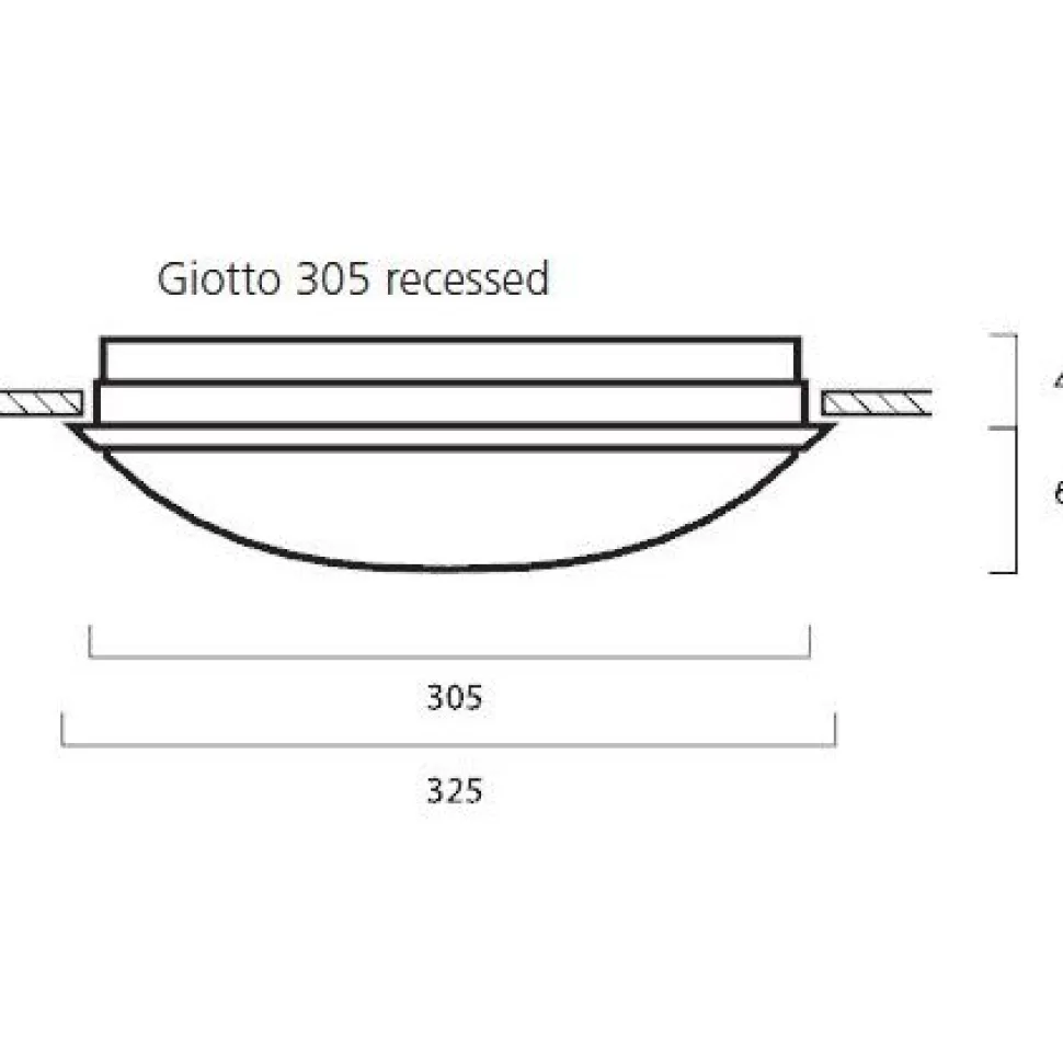 LED-yleisvalaisin Lumiance Giotto ø305 mm uppoasennettava 19 W 3000 K IP44 valkoinen
