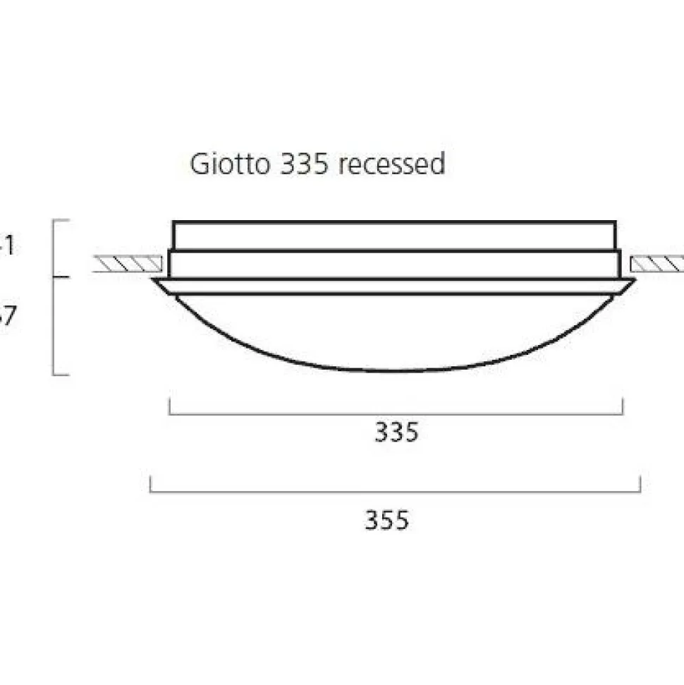 LED-yleisvalaisin Lumiance Giotto ø335 mm uppoasennettava 23 W 4000 K IP44 valkoinen
