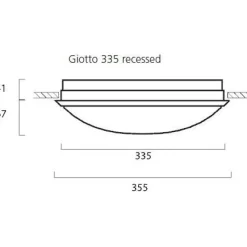 LED-yleisvalaisin Lumiance Giotto ø335 mm uppoasennettava 23 W 3000 K IP44 valkoinen