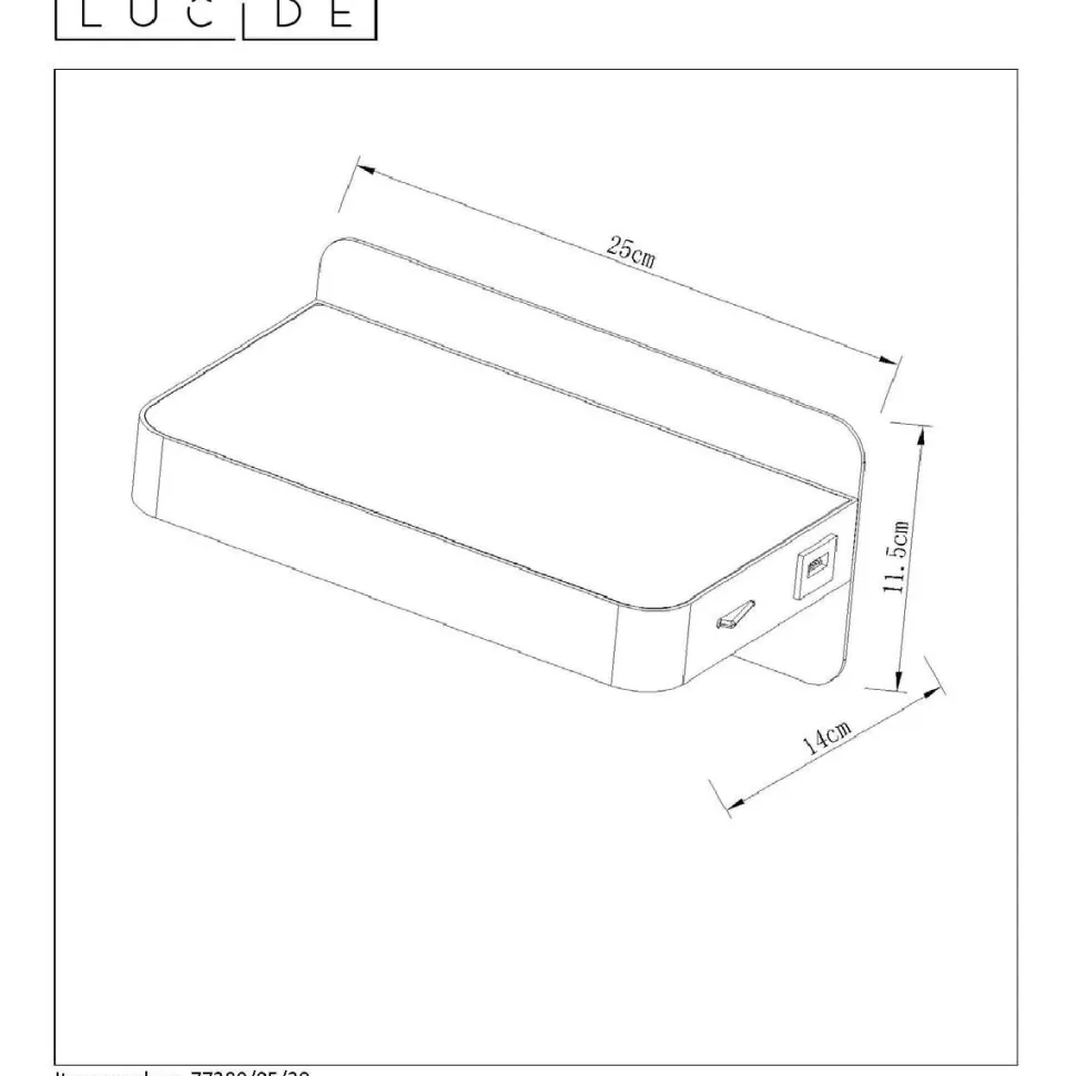 LED-yöpöytävalaisin Lucide Atkin 14x25x11,5cm 5W musta