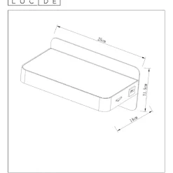 LED-yöpöytävalaisin Lucide Atkin 14x25x11,5cm 5W valkoinen