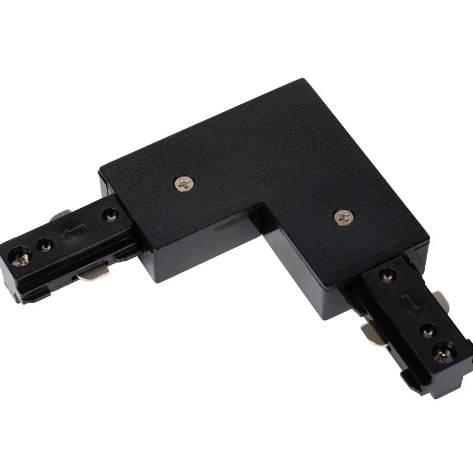 Liitin Lucide Track L-connector oikea, musta, 1-vaihe kiskoon