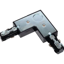 Liitin Lucide Track L-connector oikea, musta, 1-vaihe kiskoon