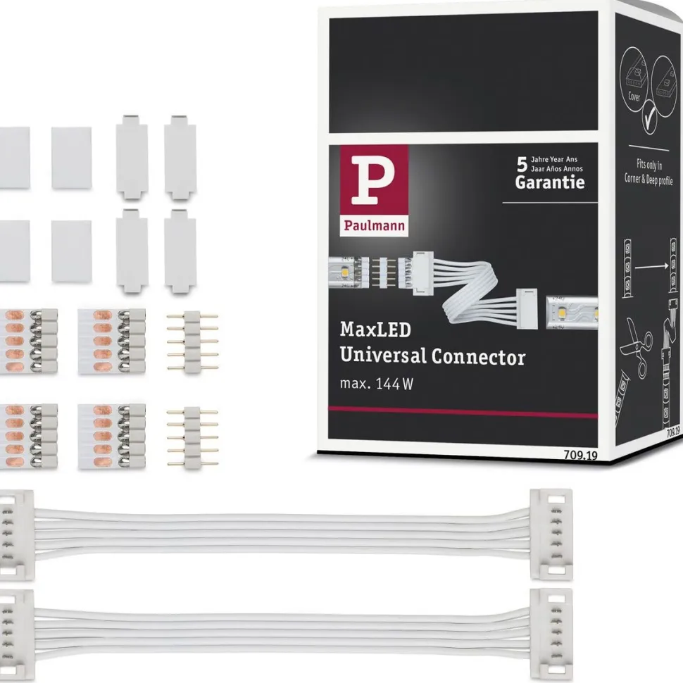 Liitinsetti Paulmann MaxLED Universal, 100x19mm, max.144W, valkoinen