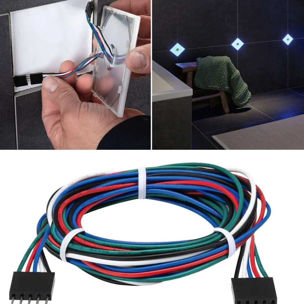 Liitäntäkaapeli Paulmann LumiTiles Square, RGBW, 1.3m, 12V, musta