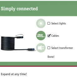 Liitäntäkaapeli Paulmann Plug & Shine 1m ulkovalaistukseen IP68 musta