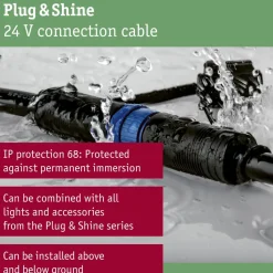 Liitäntäkaapeli Paulmann Plug & Shine 1m ulkovalaistukseen IP68 musta