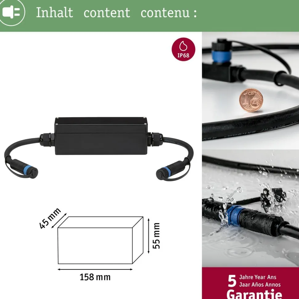 Liitäntärasia Paulmann Plug & Shine, Loxone-himmentimeen, IP68, max.150W, valkoinen