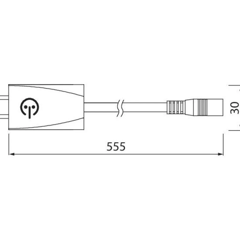 Liitosjohto tunnistimella Airam Linear LED -valaisimille 500 mm