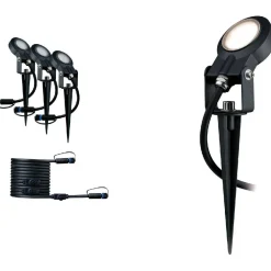 Lisäsarja Paulmann Plug & Shine ulkospoteille IP67 3-osainen musta