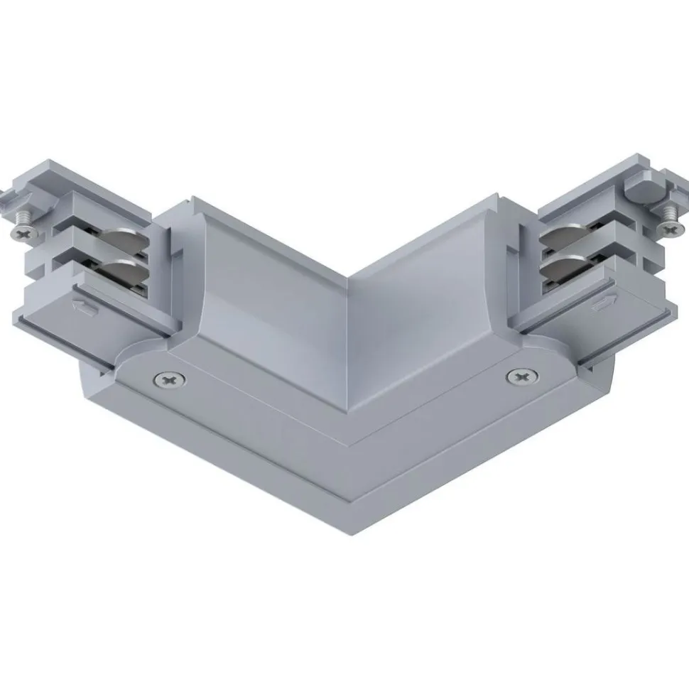 L-liitin Paulmann ProRail3, 101x101mm, ulko, hopea