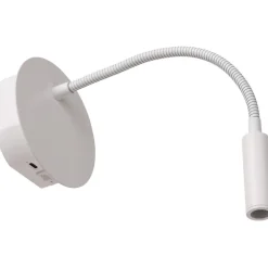Lukuvalaisin Lucide Jolijn seinään Ø11cm, USB-ladattava, magneettikiinnitys, valkoinen