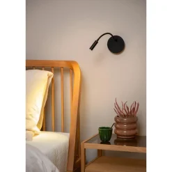 Lukuvalaisin Lucide Jolijn seinään Ø11cm, USB-ladattava, magneettikiinnitys, valkoinen