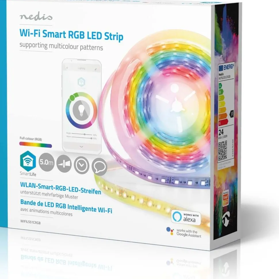 Älykäs LED-nauha Nedis SmartLife RGB WiFi WIFILS51CRGB 5m