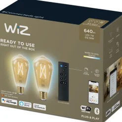 Älylamppu Wiz ST64 Tunable White Wi-Fi 50W meripihka 2kpl + kaukosäädin