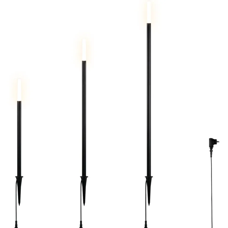 Maapiikkivalaisin LED Trio Stick mattamusta