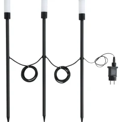 Maapiikkivalaisinsetti Eglo Zancaro 1, 3xLED RGB, kaukosäädin, IP44, musta/valkoinen, 3kpl/pkt