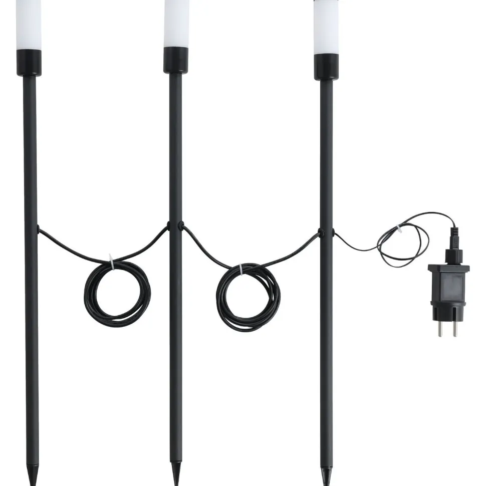 Maapiikkivalaisinsetti Eglo Zancaro 1, 3xLED RGB, kaukosäädin, IP44, musta/valkoinen, 3kpl/pkt