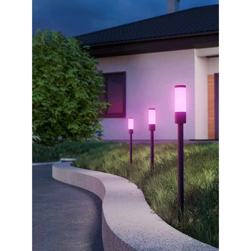 Maapiikkivalaisinsetti Eglo Zancaro 1, 3xLED RGB, kaukosäädin, IP44, musta/valkoinen, 3kpl/pkt