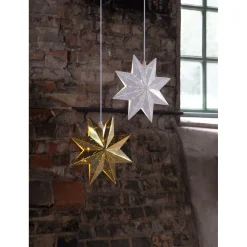 Metallitähti Star Trading Mini, 25cm, valkoinen