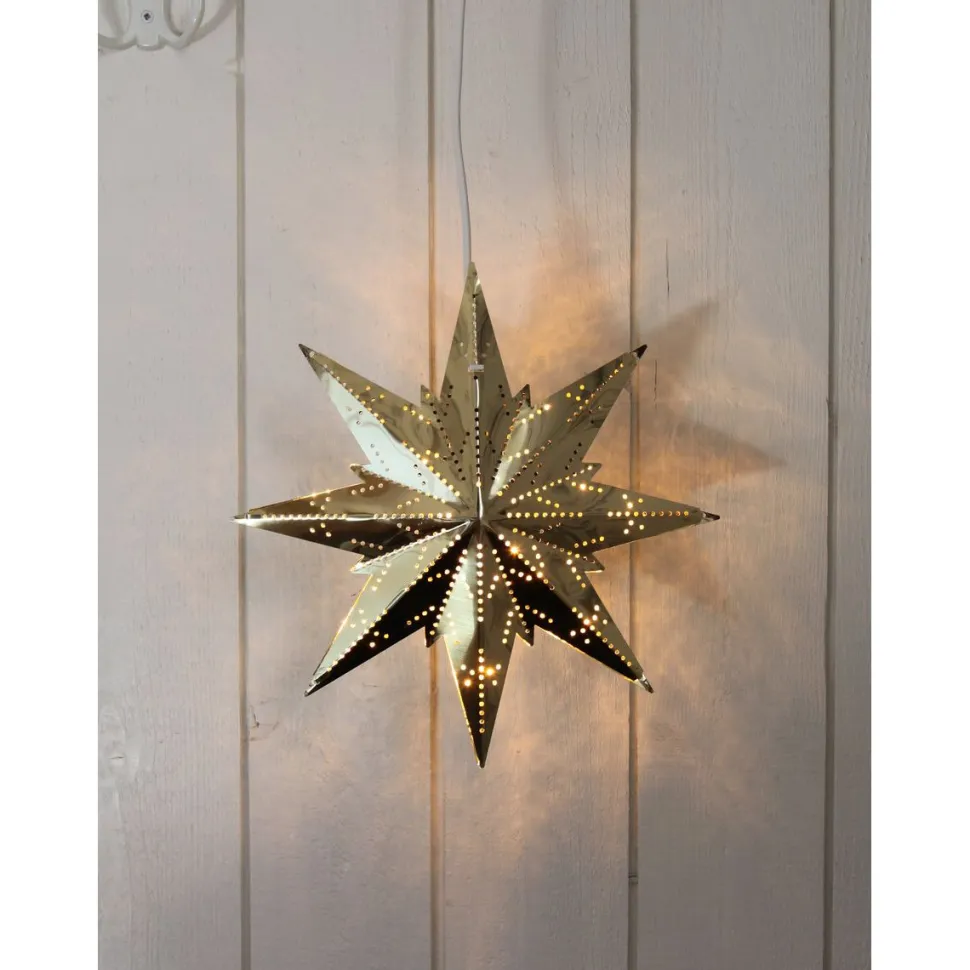 Metallitähti Star Trading Mini, 25cm, valkoinen
