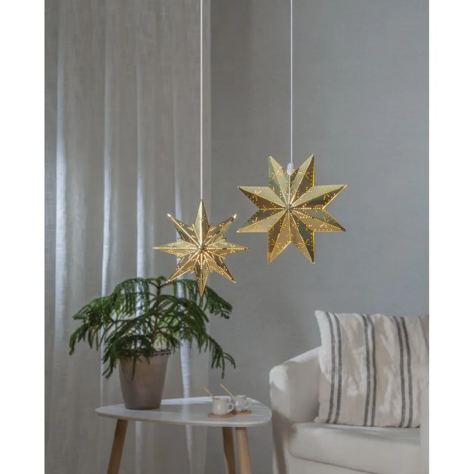 Metallitähti Star Trading Mini, 25cm, valkoinen