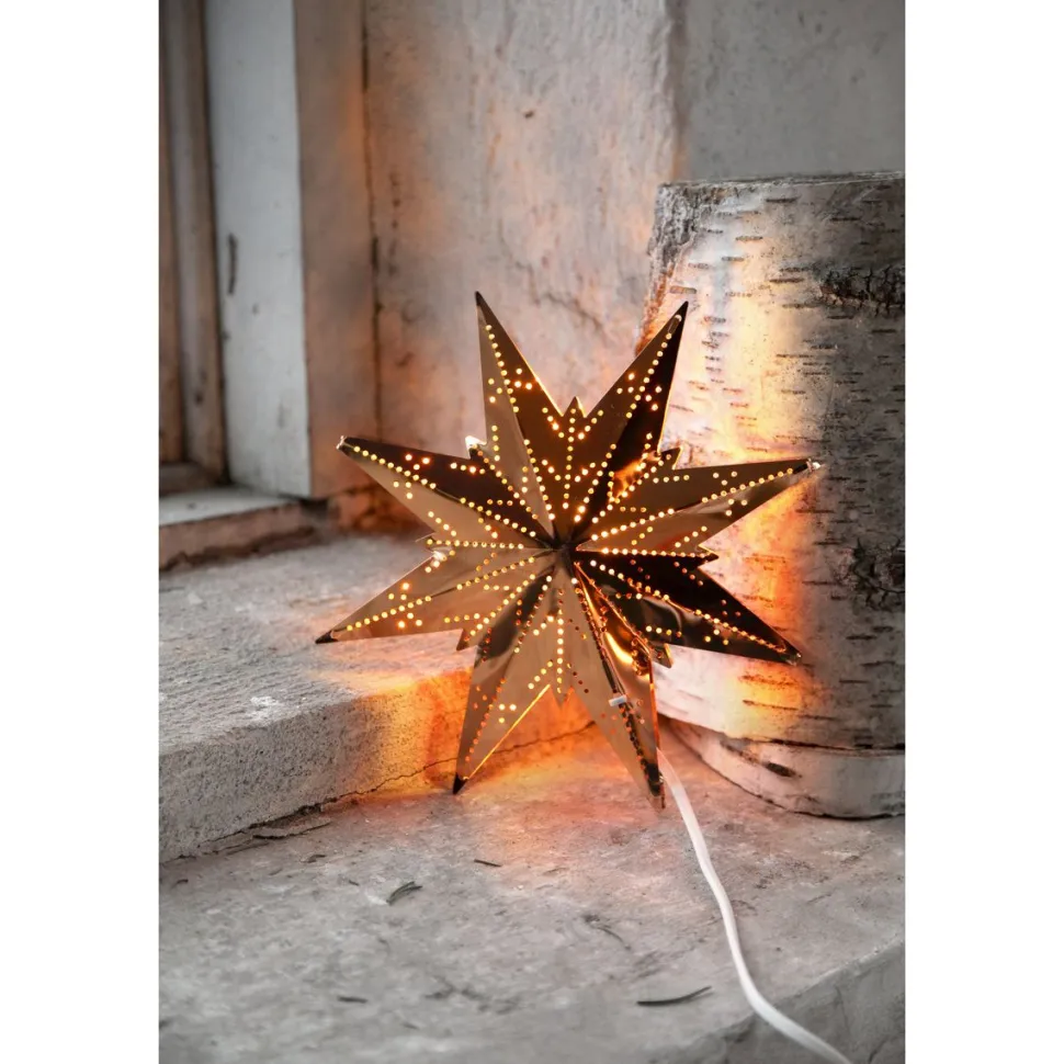 Metallitähti Star Trading Mini, 25cm, valkoinen