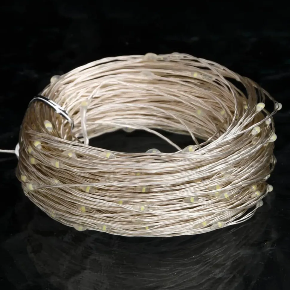 Mikro LED-keijuvalonauha 40 m 400 LEDiä kylmä valk. 8-toiminen
