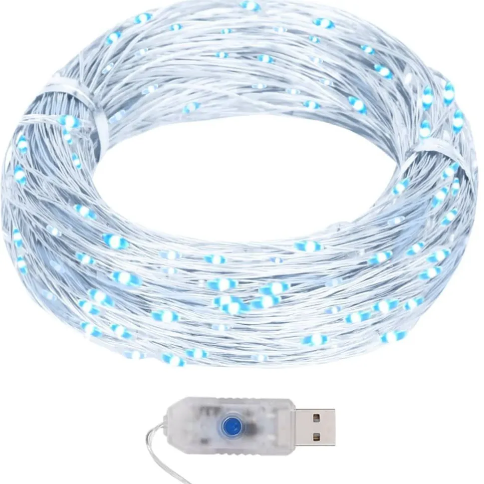 Mikro LED-keijuvalonauha 40 m 400 LEDiä kylmä valk. 8-toiminen