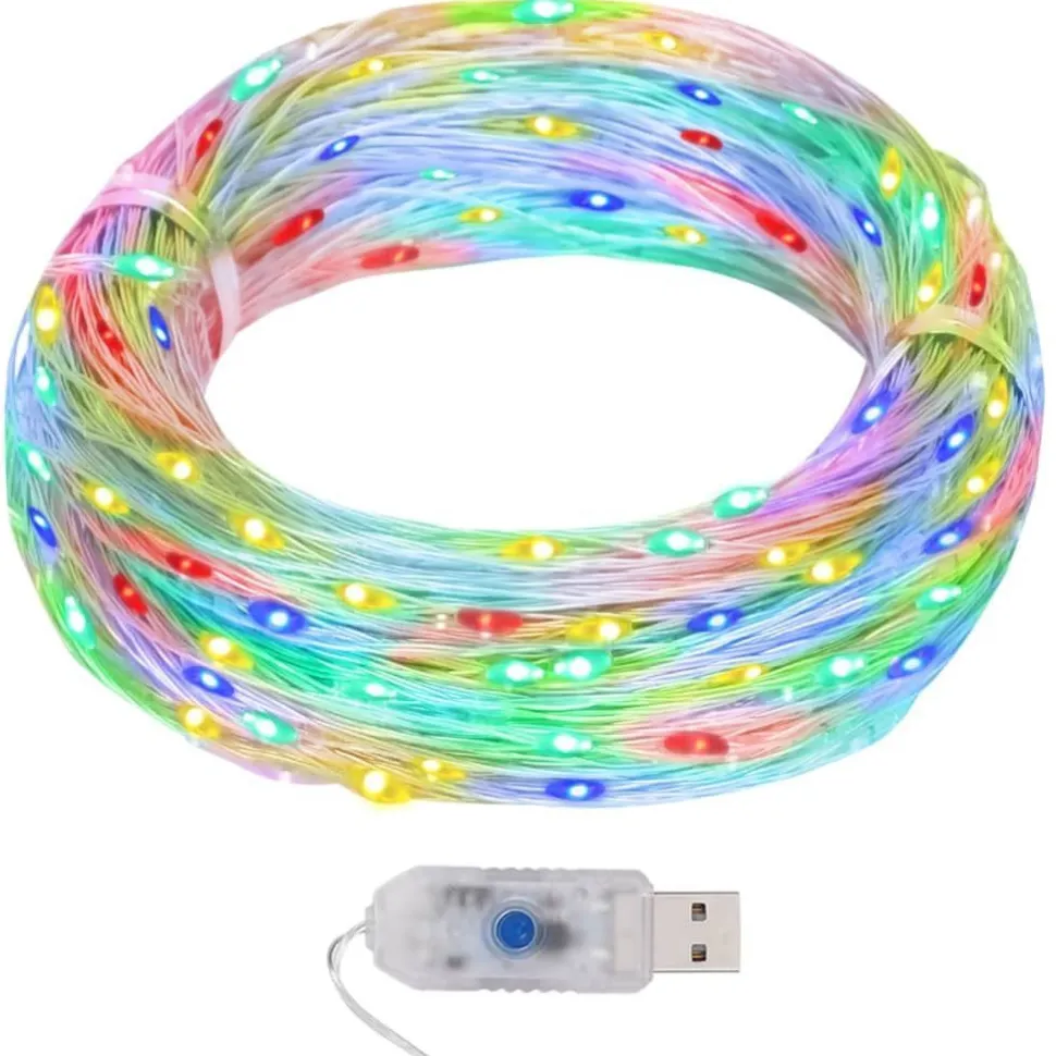 Mikro LED-keijuvalonauha 40 m 400 LEDiä kylmä valk. 8-toiminen