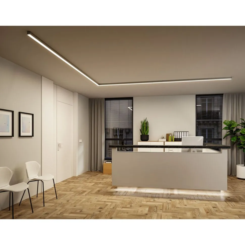 Modulaarinen LED-profiilivalaisin Linion Power Channel syöttävä Zigbee 230/24V 150VA 1m mattakromi