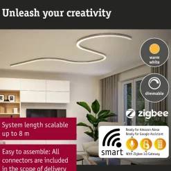 Modulaarinen LED-profiilivalaisin Linion Power Channel syöttävä Zigbee 230/24V 150VA 1m mattakromi