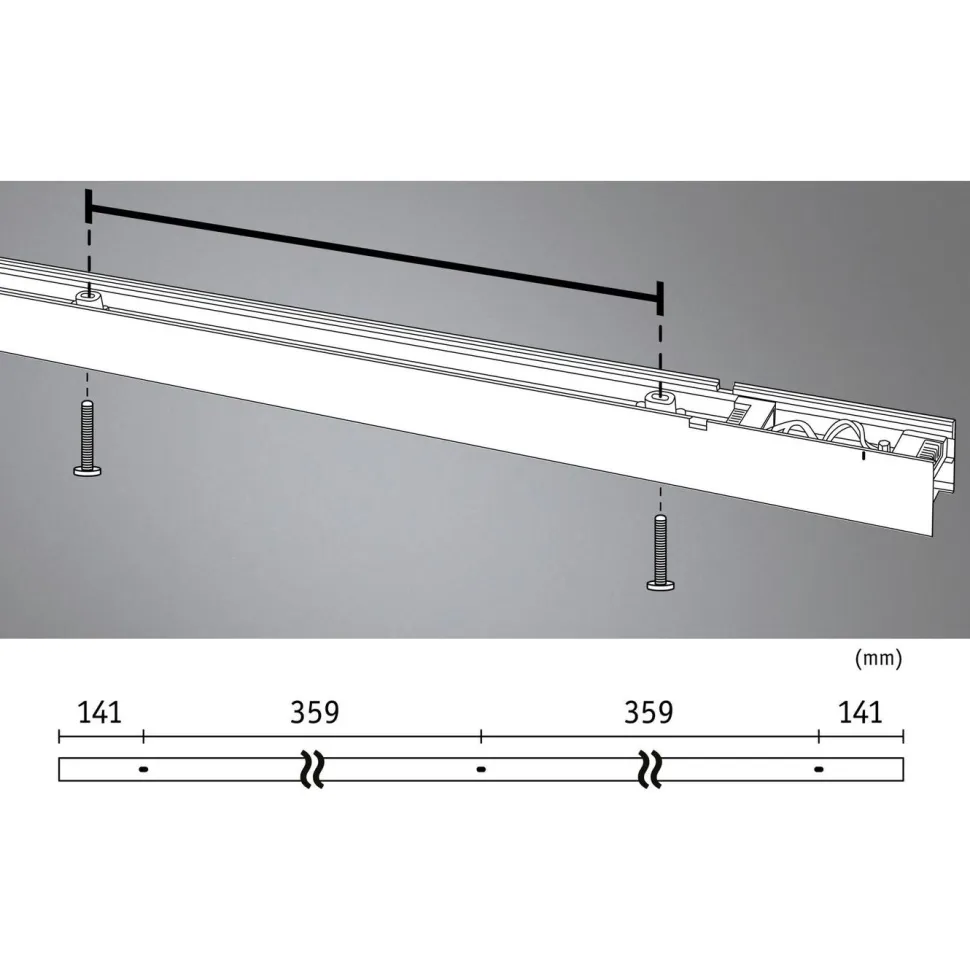 Modulaarinen LED-profiilivalaisin Linion Power Channel syöttävä Zigbee 230/24V 150VA 1m mattakromi