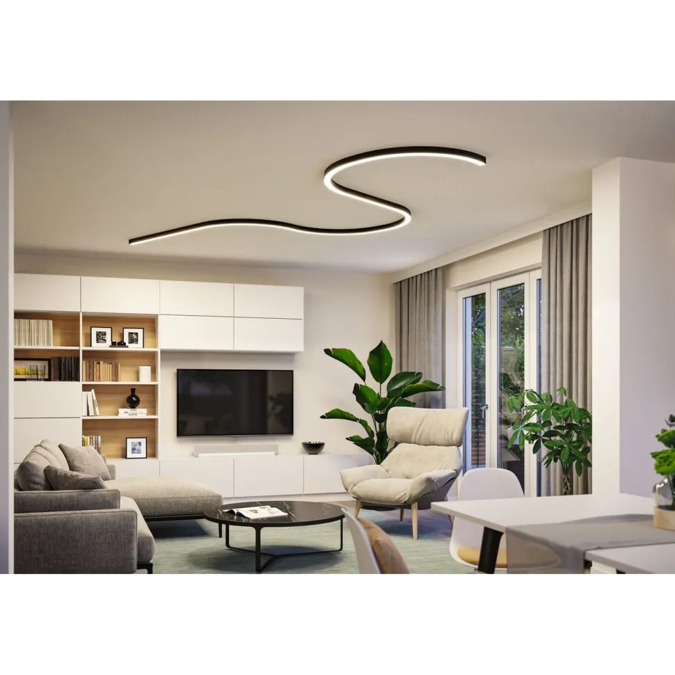 Modulaarinen LED-profiilivalaisin Paulmann Linion Light Channel Zigbee kaareva 24V 2x6.5W 3000K signaalimusta