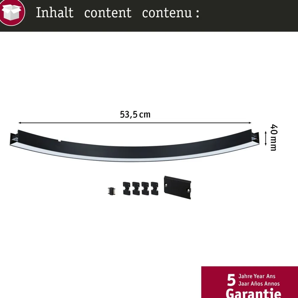 Modulaarinen LED-profiilivalaisin Paulmann Linion Light Channel Zigbee kaareva 24V 2x6.5W 3000K signaalimusta