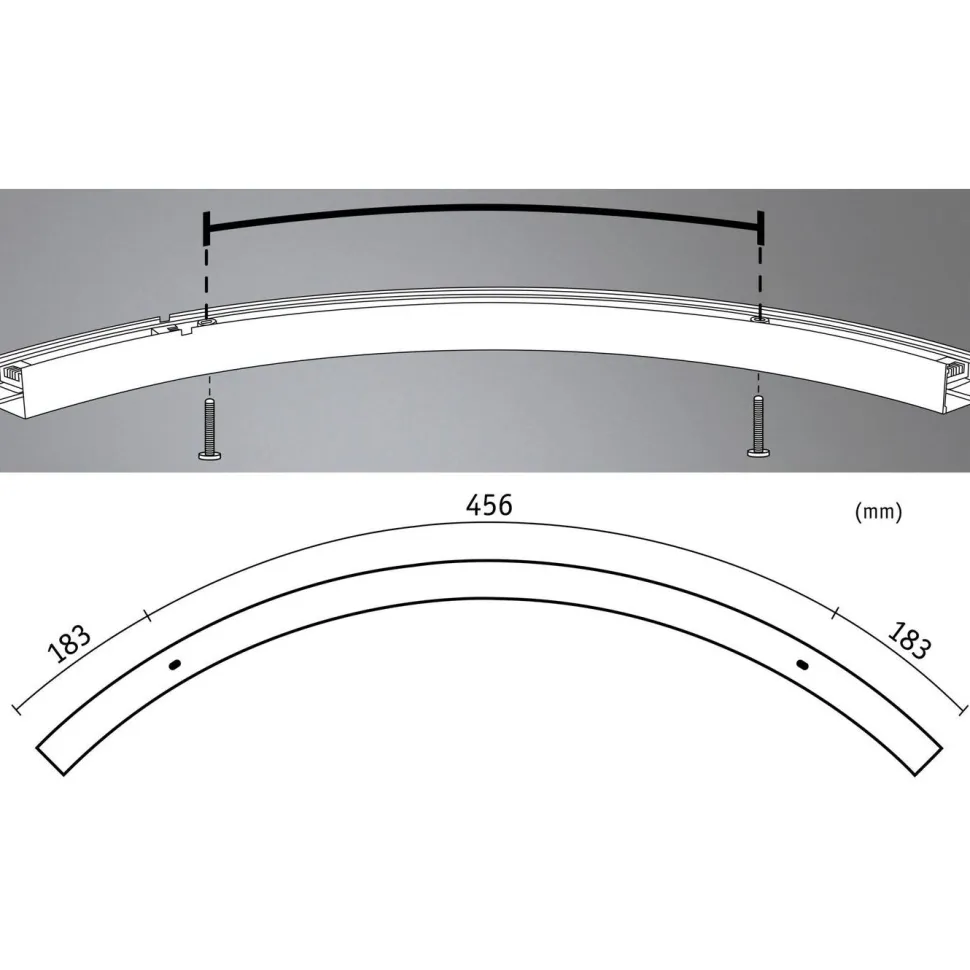 Modulaarinen LED-profiilivalaisin Paulmann Linion Light Channel Zigbee kaareva 24V 2x6.5W 3000K signaalimusta