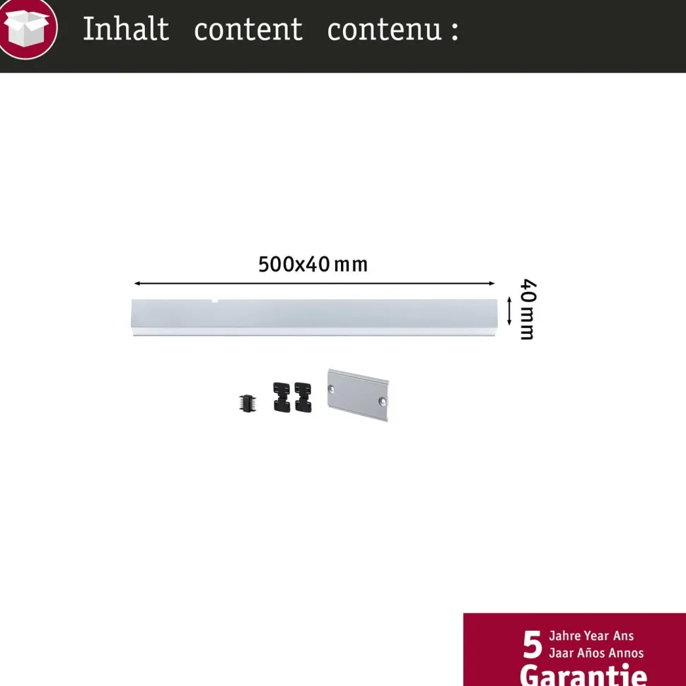 Modulaarinen LED-profiilivalaisin Paulmann Linion Light Channel Zigbee 0.5m 24V 8.5W 3000K mattakromi