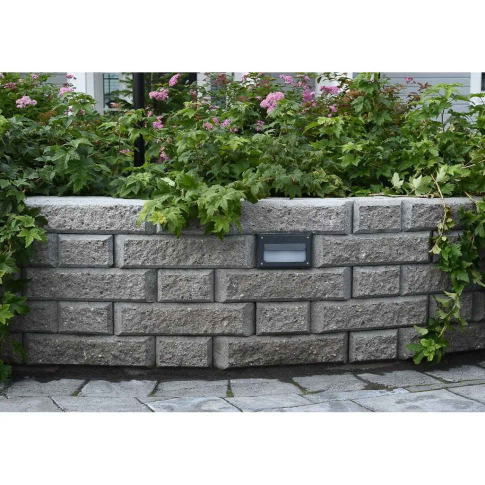 Muurivalaisin Rudus Aitakivi lipalla 160x185x96 mm tummanharmaa